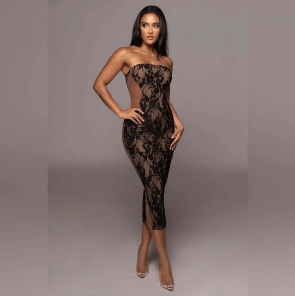 JLUXLABEL Black and Tan Easy To Love Dress